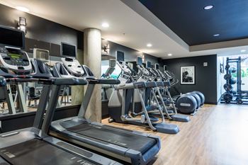 Fitness center with cardio equipment and free weights